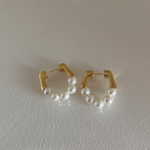 Elegant Pearls & Gold Earrings