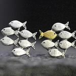 Vintage Silver & Gold Vissen Earrings