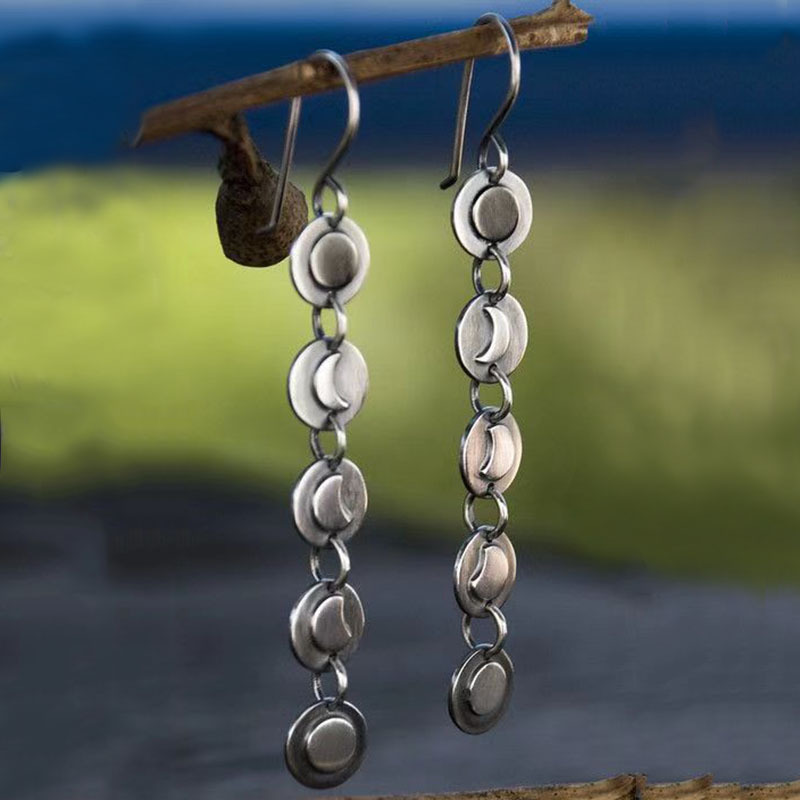 Vintage Drop Moon Earrings