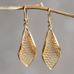 Vintage Drop Gold Mesh Earrings