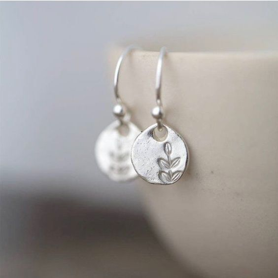 Vintage Silver Flower Waterdrop Earrings