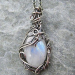 Vintage Moonstone Silver Necklace