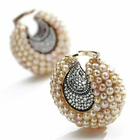 Vintage Pearls Basket Earrings
