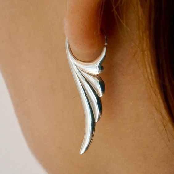 Vintage Silver Vleugel Earrings