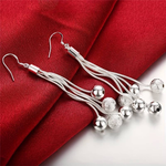 Vintage Drop Silver Beaded Earrings