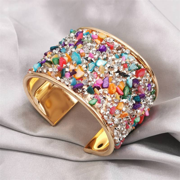 Vintage Colourful Crystal Gold Bracelet