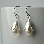 Vintage Lotus Parelo Silver Earrings