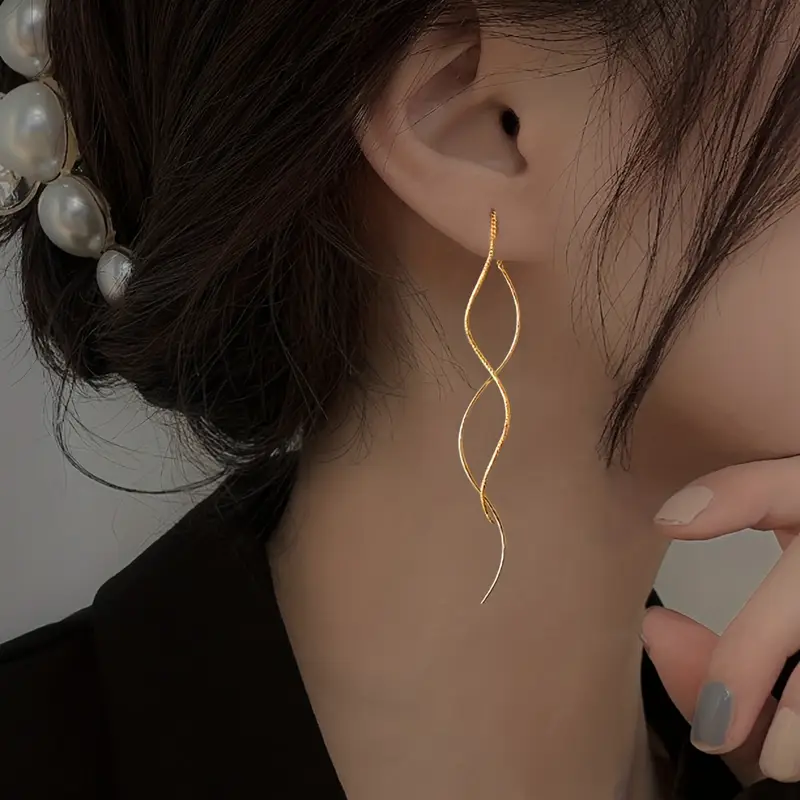 Vintage Wave Drop Earrings