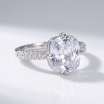 Oval Zirconia White Gold Elegant Ring