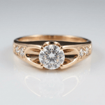 Classic Rose Gold Zirconia Solitaire Ring
