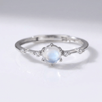 Silver Moonstone Vintage Ring — (Adjustable)