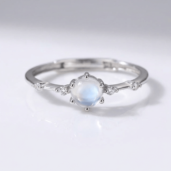 Silver Moonstone Vintage Ring — (Adjustable)