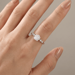 Silver Rose Diamond Ring — (Adjustable)