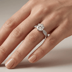 Rose Gold Round Diamond Pave Ring — (Adjustable)
