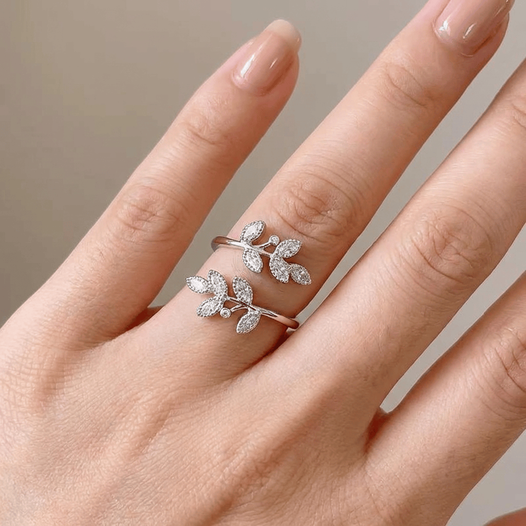 Gold Leaf Wrap Ring — (Adjustable)