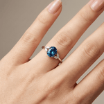 Silver Blue Topaz Oval Ring — (Adjustable)