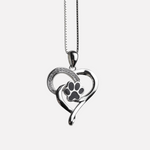 Stainless Steel Infinity Heart & Paw Necklace