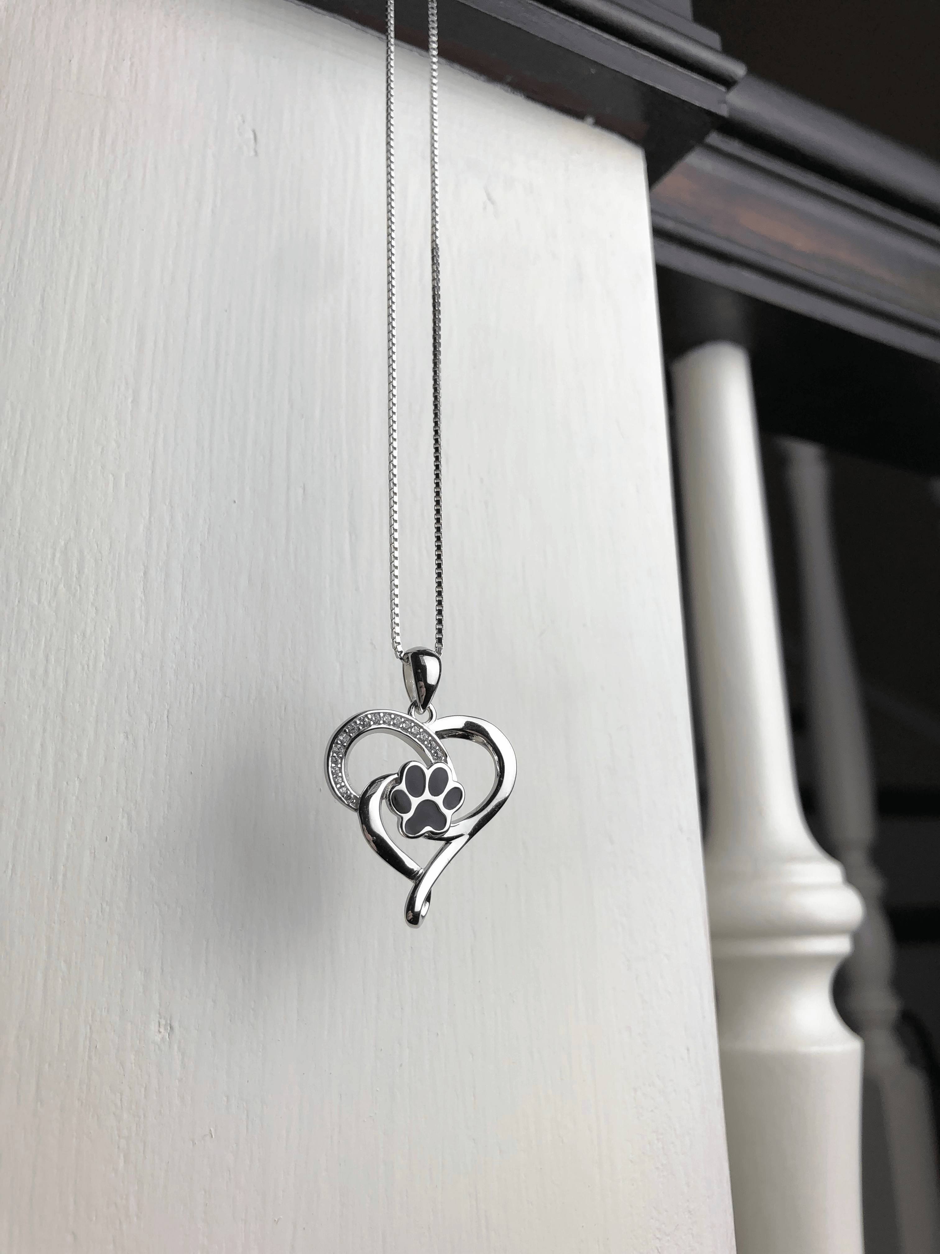 Stainless Steel Infinity Heart & Paw Necklace