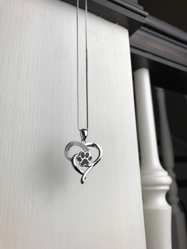 Stainless Steel Infinity Heart & Paw Necklace