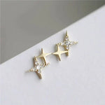 Star Earrings with Zirconia in Gold