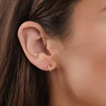Star Earrings with Zirconia in Gold