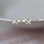 Star Earrings with Zirconia in Gold