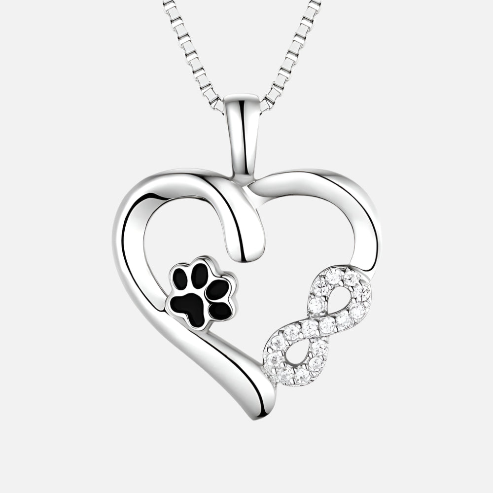 Paw & Heart Infinity Charm Necklace