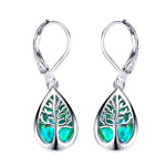 Tree des Levens Earrings in Opal & Silver