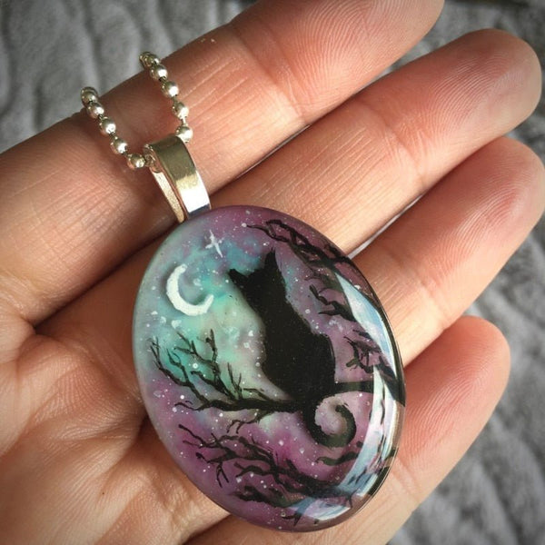 Starry Night Cat Necklace